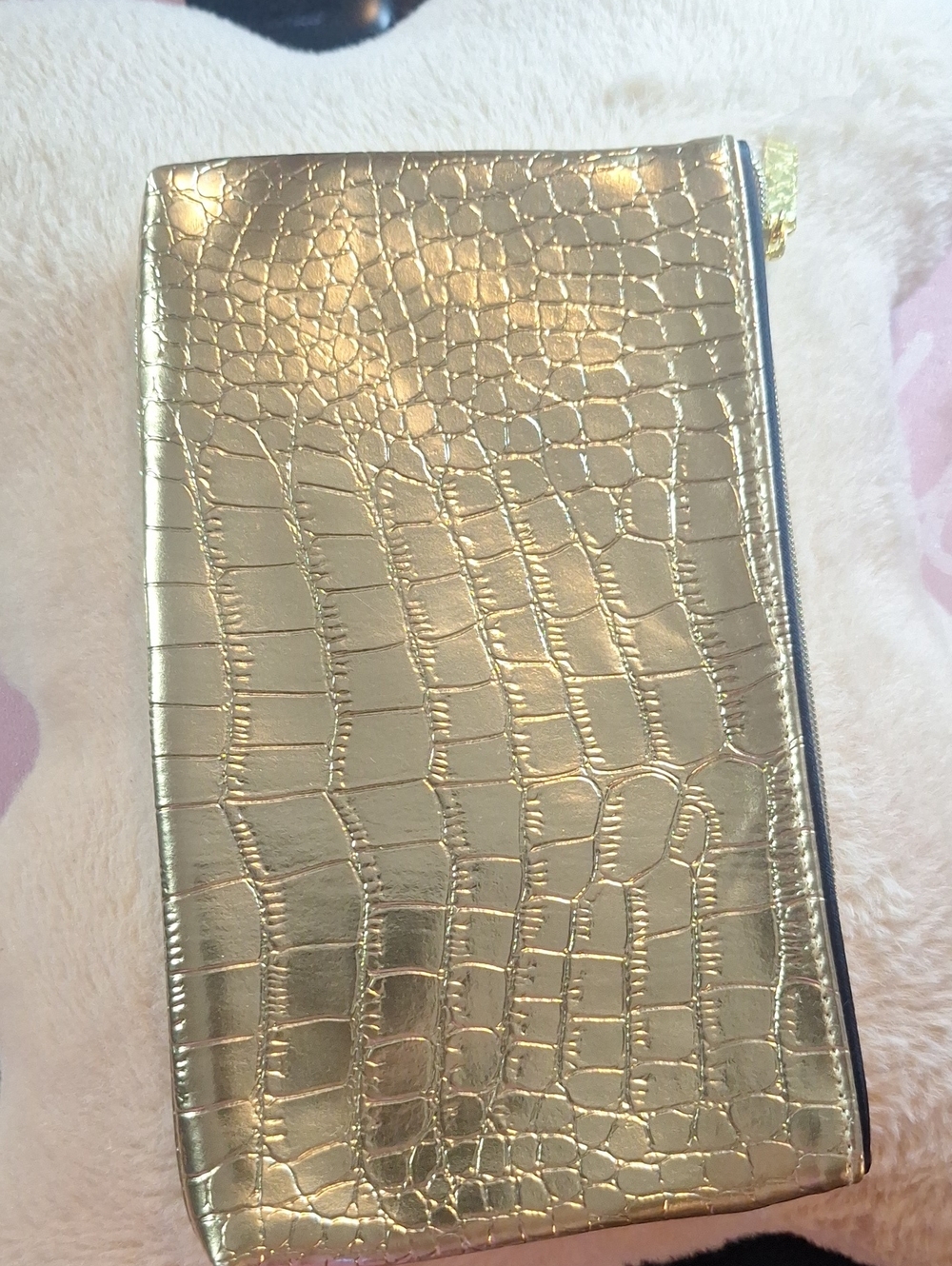Estee Lauder Gold Croc-Embossed Women's Clutch
